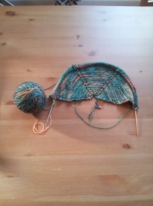 sock yarn crescent shawl